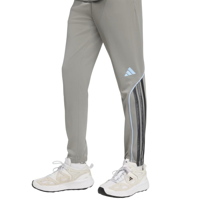 Agasalho Adidas Stadium 3 Listras Masculino - Cinza