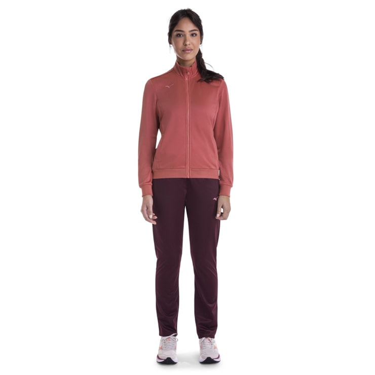 Agasalho Mizuno Basic II Feminino - Rosa/Bordô
