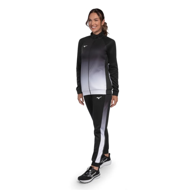 Agasalho Mizuno Soul Feminino - Preto/Branco