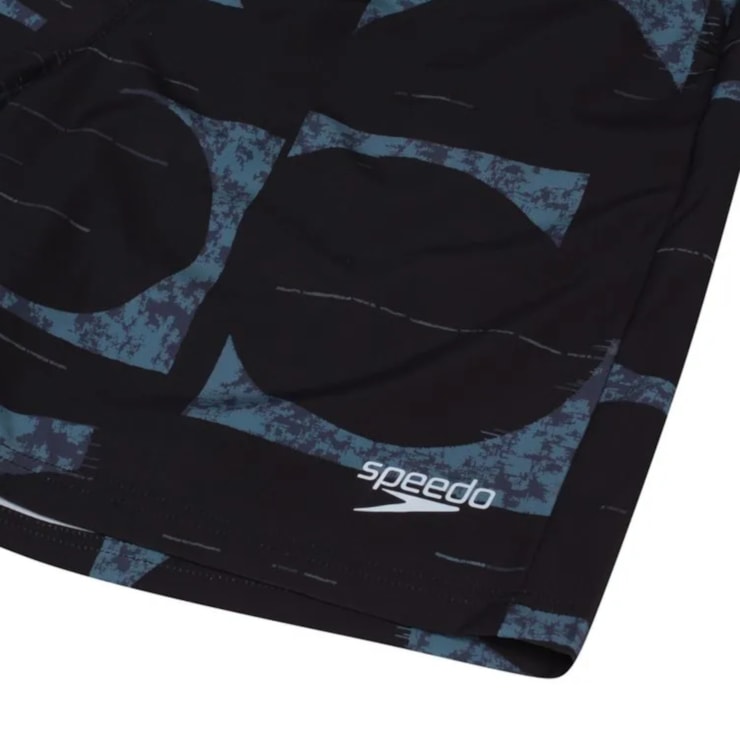 Bermuda Speedo Média Estampada Masculina - Preta