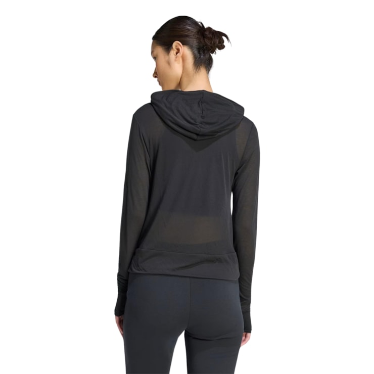 Blusa Com Capuz Adidas Slim Soft Lux Feminina - Preta