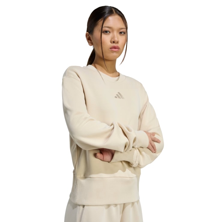 Blusão Adidas All Szn Regular Moletinho Feminino - Bege