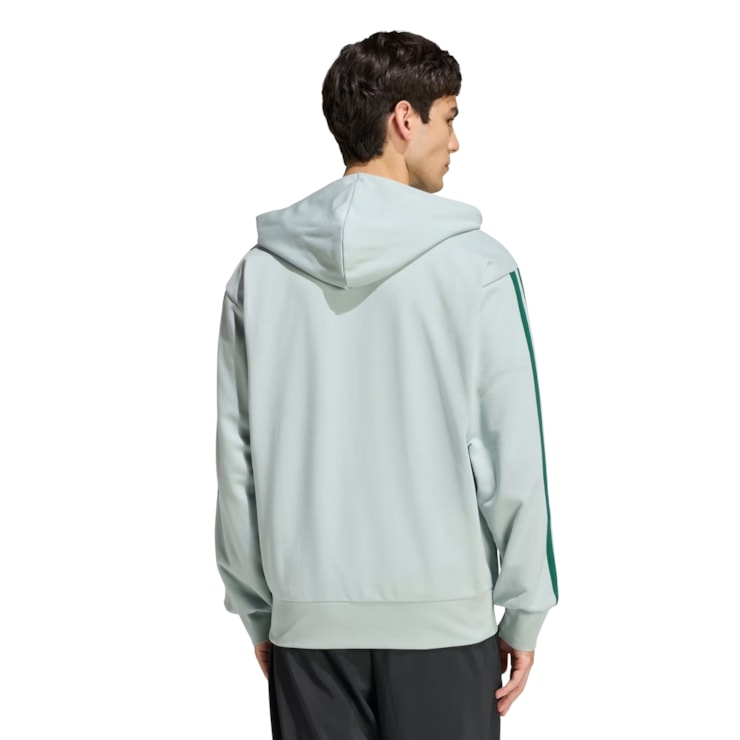 Blusão Adidas com Capuz Essentials Masculino - Cinza/Verde