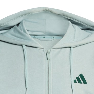 Blusão Adidas com Capuz Essentials Masculino - Cinza/Verde