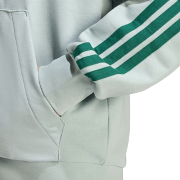 Blusão Adidas com Capuz Essentials Masculino - Cinza/Verde