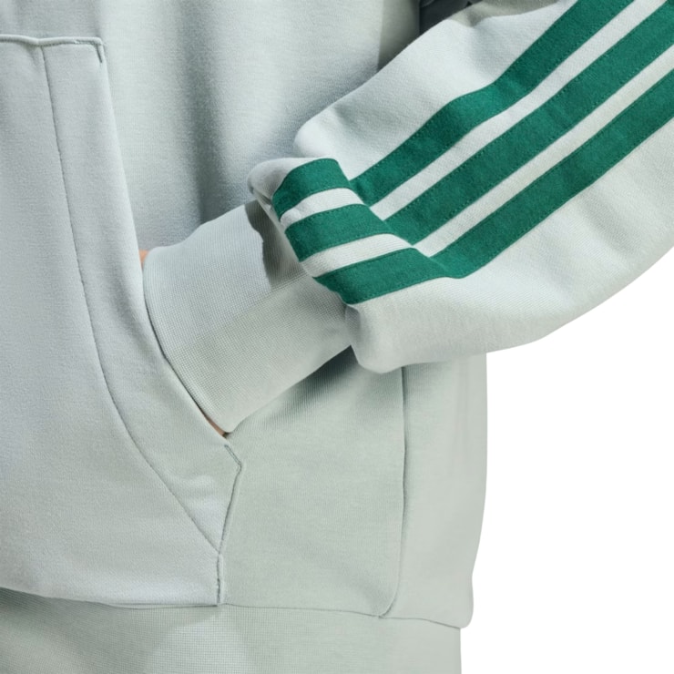 Blusão Adidas com Capuz Essentials Masculino - Cinza/Verde