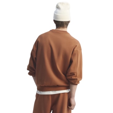 Blusão Adidas Moletom Soft Lux Crew Masculino - Marrom