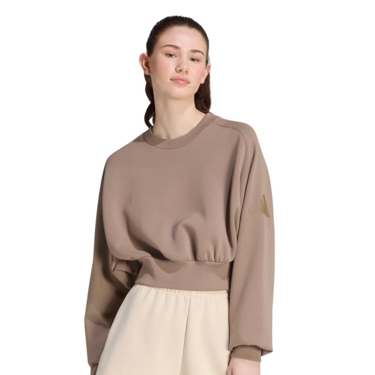 Blusão Adidas Soft Lux Loose Feminino - Marrom