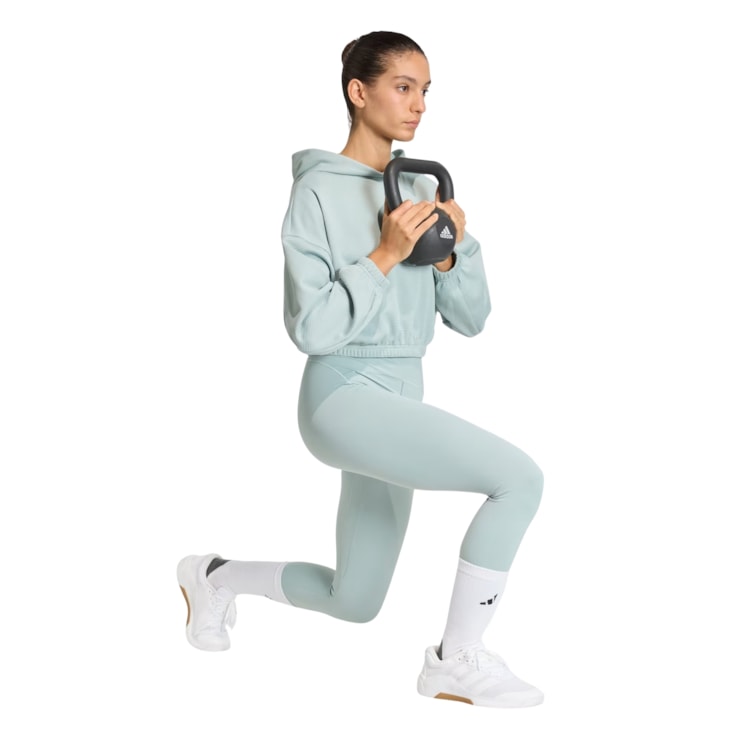 Blusão Com Capuz Adidas Yoga Feminino - Verde Claro