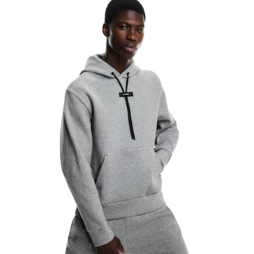 Blusão Com Capuz On Focus Tech Hoodie Masculino - Cinza