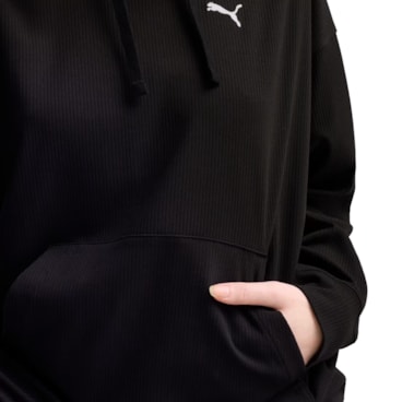 Blusão Com Capuz Puma Ess Elevated Comfort Rib Feminino - Preto