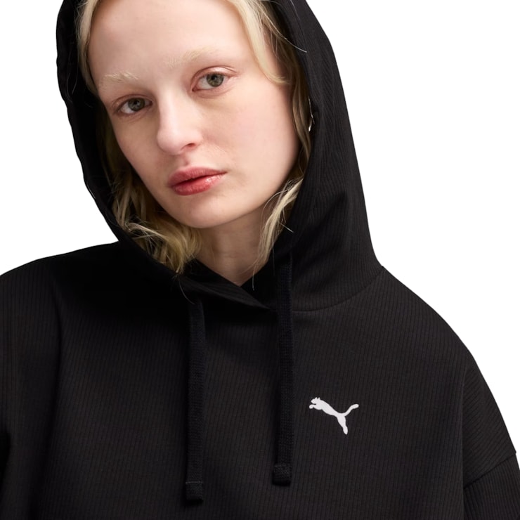 Blusão Com Capuz Puma Ess Elevated Comfort Rib Feminino - Preto