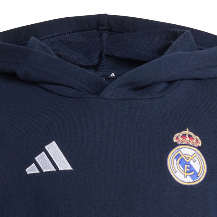 Blusão Com Capuz Real Madrid Adidas Infantil - Azul Marinho