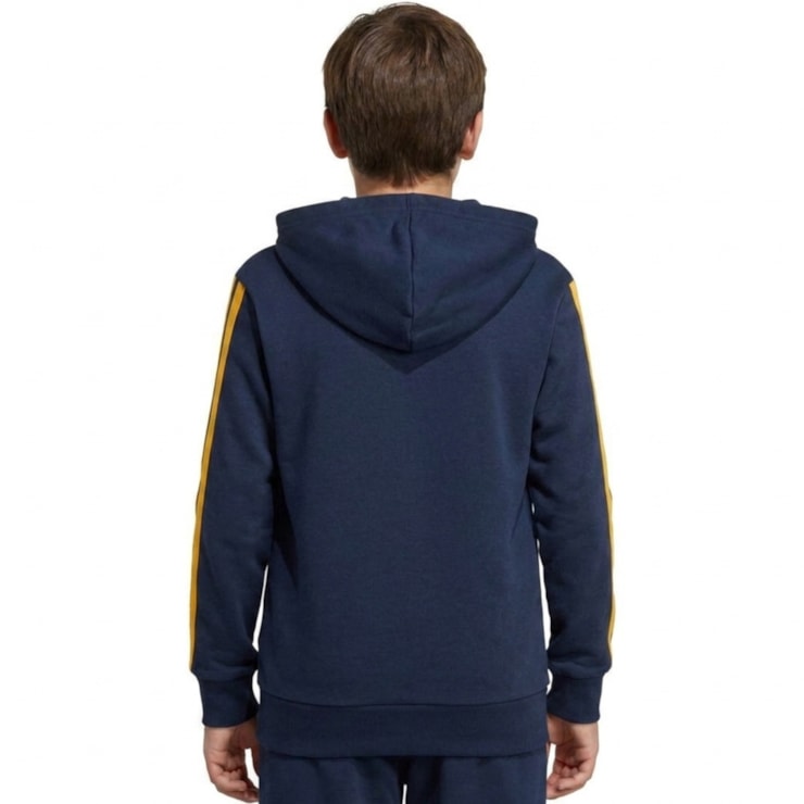 Blusão Com Capuz Real Madrid Adidas Infantil - Azul Marinho