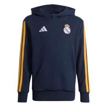Blusão Com Capuz Real Madrid Adidas Infantil - Azul Marinho