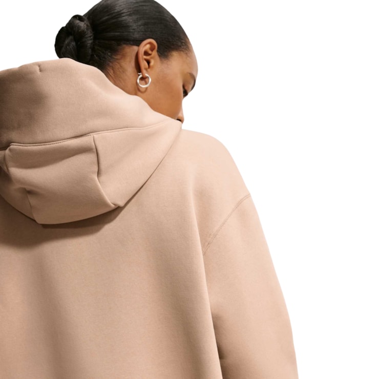 Blusão Com Touca Nike Phoenix Fleece Feminino - Bege