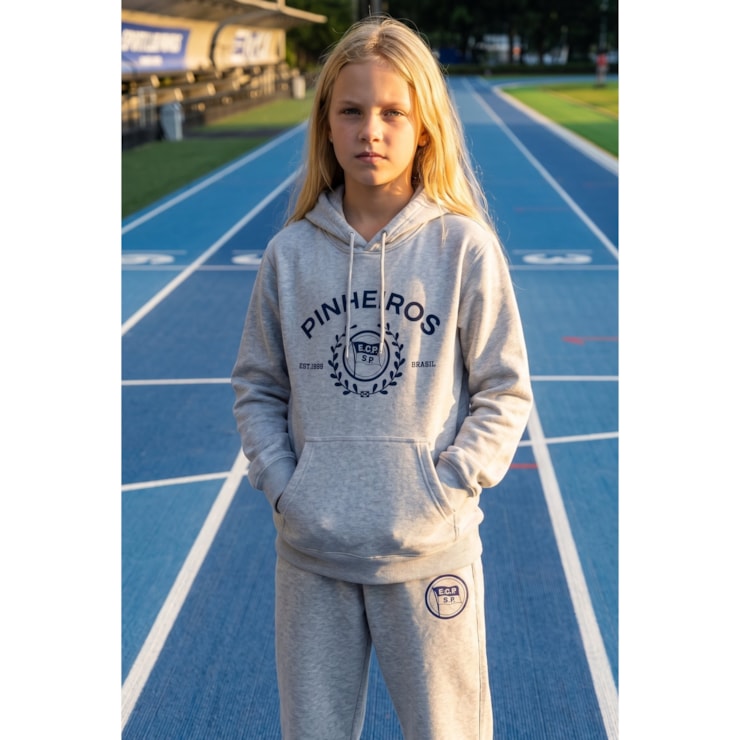 Blusão Esporte Clube Pinheiros Felpado Infantil - Cinza
