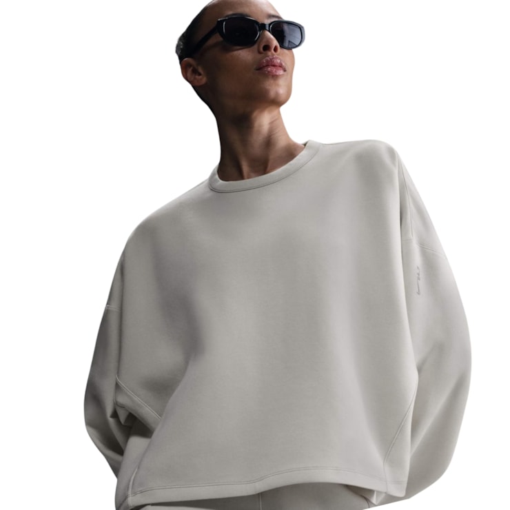 Blusão Nike 24.7 Impossibly Soft Knit Crew Feminino - Branco