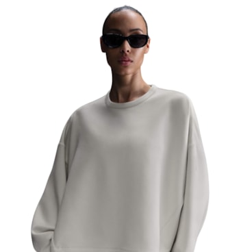 Blusão Nike 24.7 Impossibly Soft Knit Crew Feminino - Branco