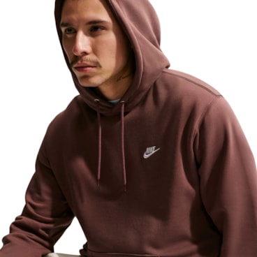 Blusao Nike Club Fleece Hoodie Masculino - Marrom