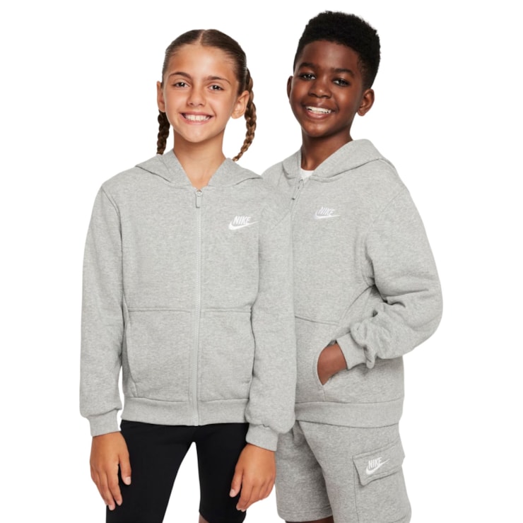Blusão Nike Club Fleece Infantil - Cinza