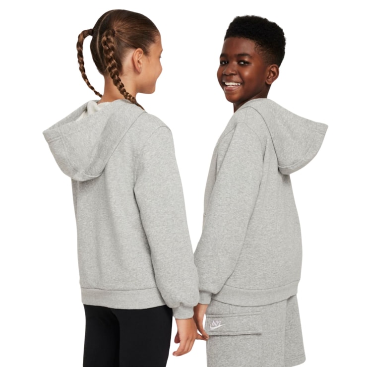 Blusão Nike Club Fleece Infantil - Cinza