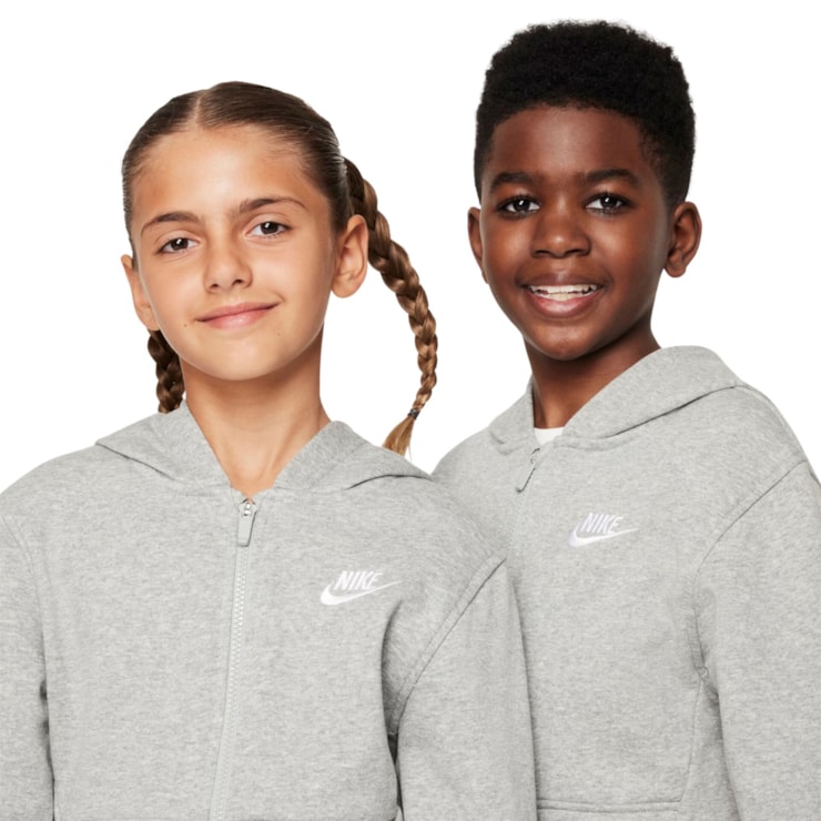 Blusão Nike Club Fleece Infantil - Cinza
