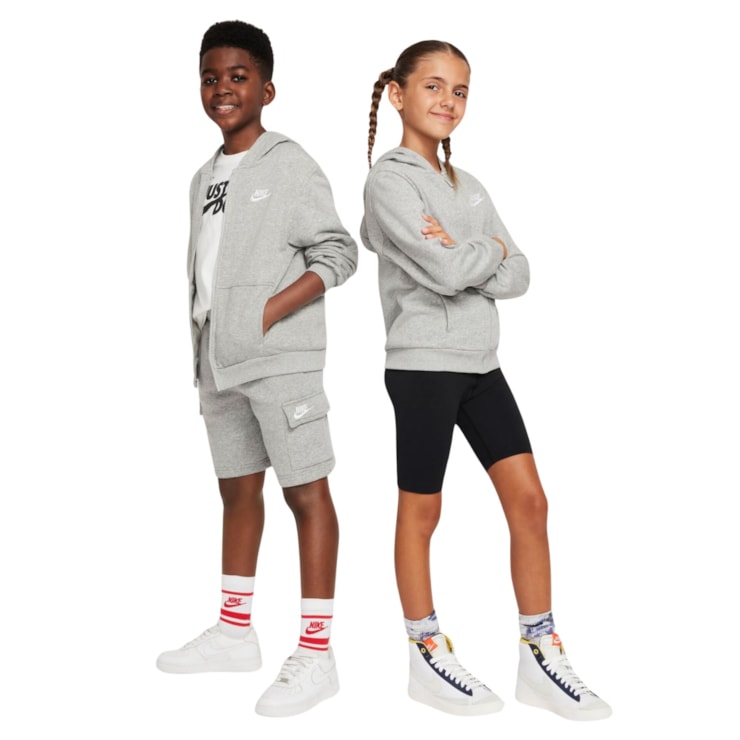 Blusão Nike Club Fleece Infantil - Cinza
