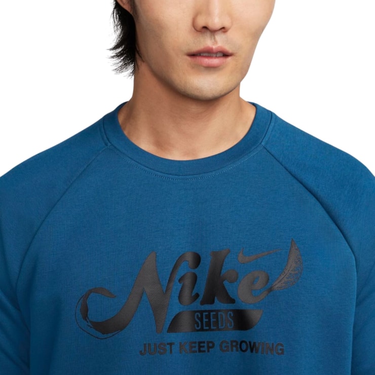 Blusão Nike Dri-Fit Fleece Crew Masculino - Azul