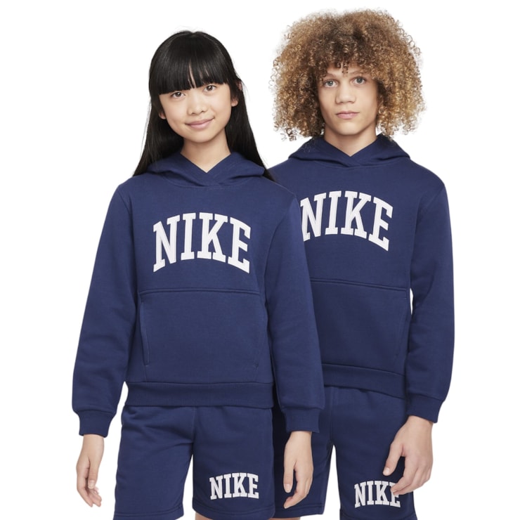 Blusão Nike Hoodie Sportswear Club Fleece Infantil - Marinho