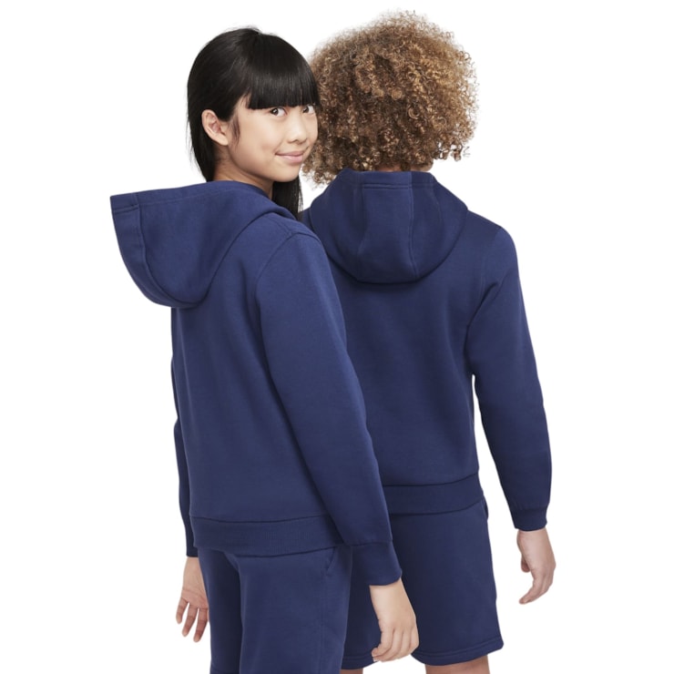 Blusão Nike Hoodie Sportswear Club Fleece Infantil - Marinho