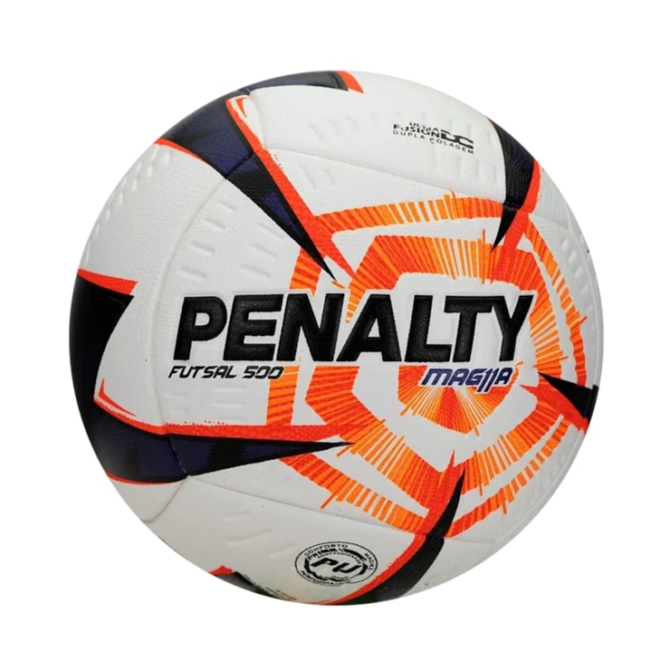 Bola Futsal Penalty Mag11A R2 XXVI Unissex - Branca/Laranja