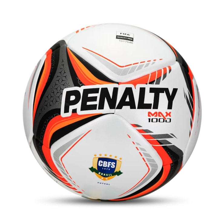 Bola Futsal Penalty Max 1000 XXVI Unissex - Branca/Laranja