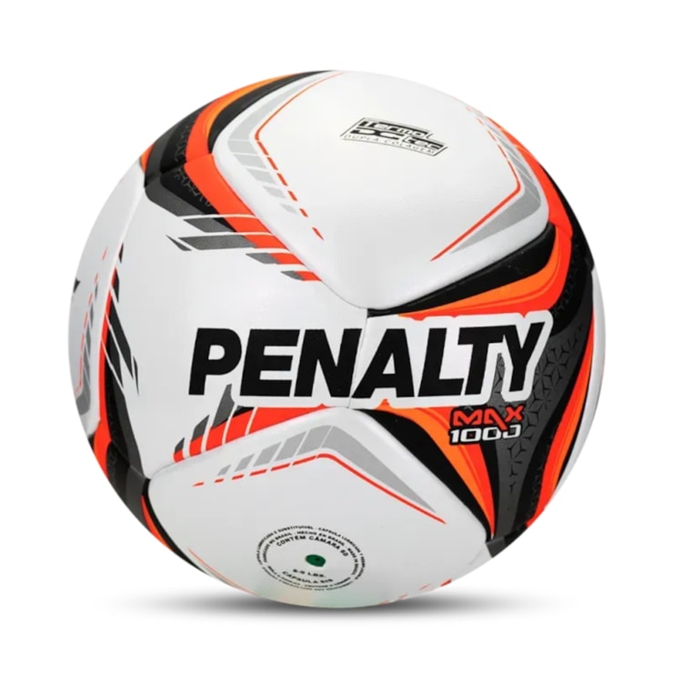 Bola Futsal Penalty Max 1000 XXVI Unissex - Branca/Laranja
