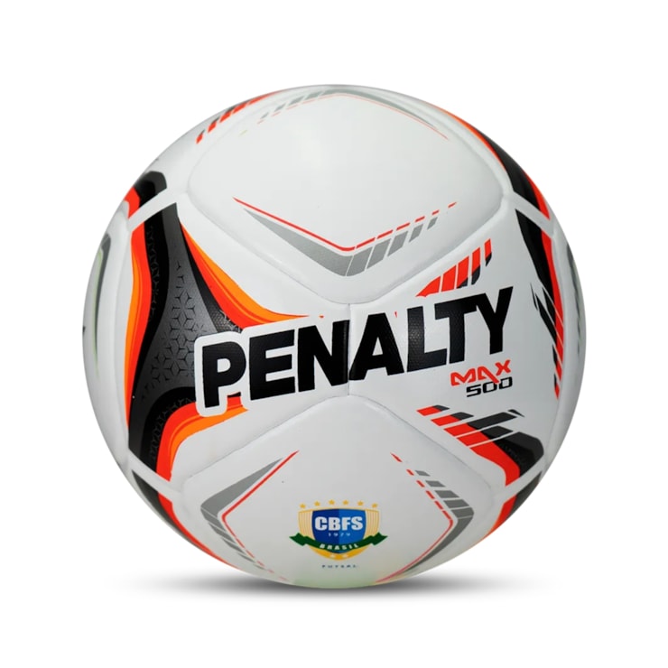 Bola Futsal Penalty Max 500 XXVI Unissex - Branca/Laranja