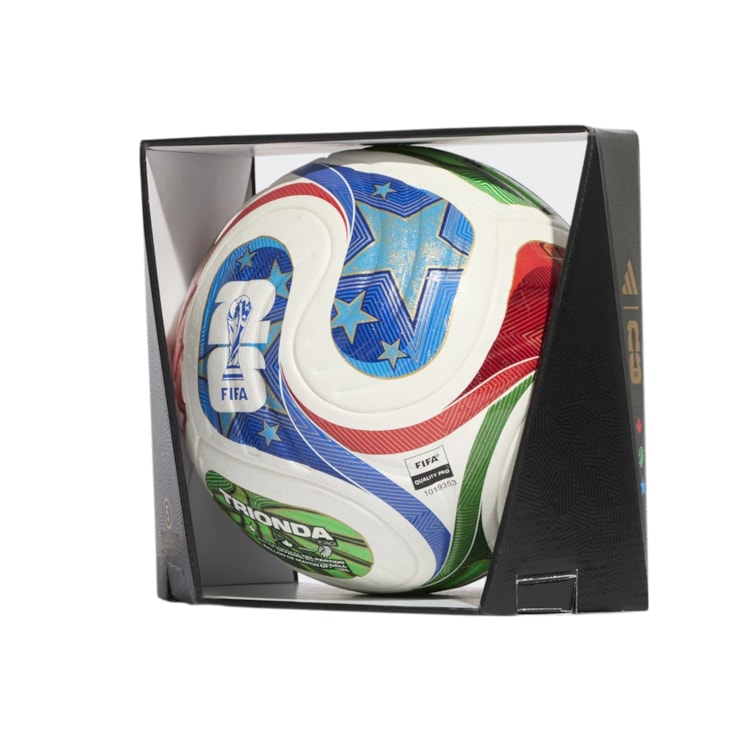 Bola Pro Oficial Adidas Trionda Copa Do Mundo 2026 Box Unissex - Branca/Azul