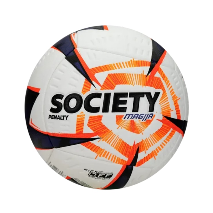 Bola Society Penalty Mag11A R2 XXVI Unissex - Branca/Laranja