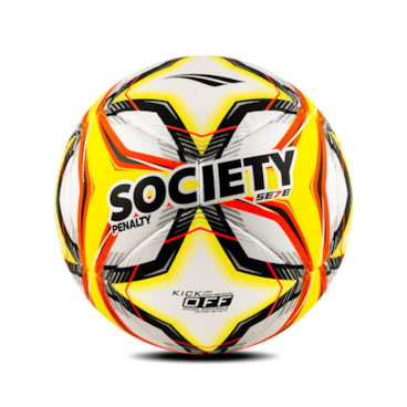 Bola Society Penalty Se7E Pro XXV Unissex - Branca/Amarela