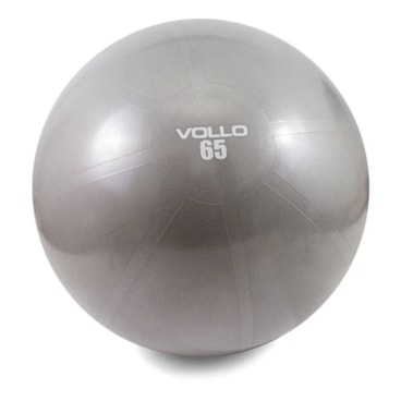 Bola Vollo Gym 65Cm Res 300Kg C/Bomba Unissex - Cinza