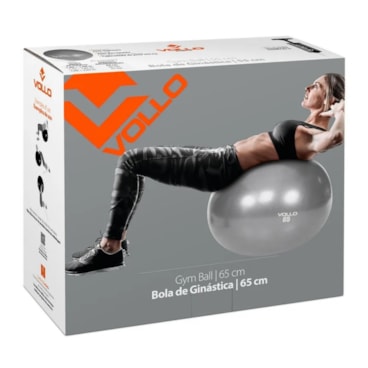 Bola Vollo Gym 65Cm Res 300Kg C/Bomba Unissex - Cinza