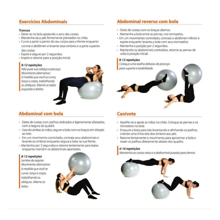 Bola Vollo Gym 75Cm Res 300Kg C/Bomba Unissex - Cinza
