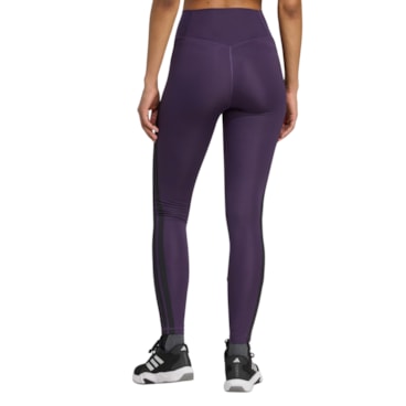 Calça Legging Adidas Optime Essentials Três Listras 7/8 Feminina - Roxa