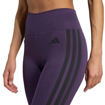 Calça Legging Adidas Optime Essentials Três Listras 7/8 Feminina - Roxa