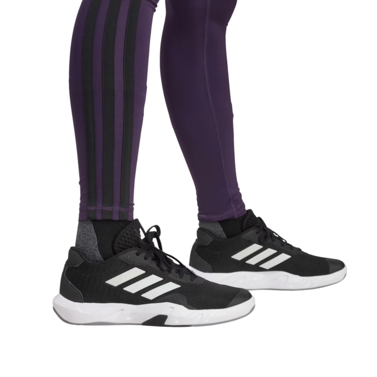 Calça Legging Adidas Optime Essentials Três Listras 7/8 Feminina - Roxa