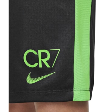 Calção Nike Cr7 Academy 23 Infantil - Preto/Verde