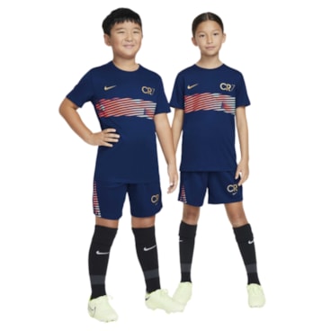 Calção Nike Cr7 Df Academy 23 Infantil - Azul