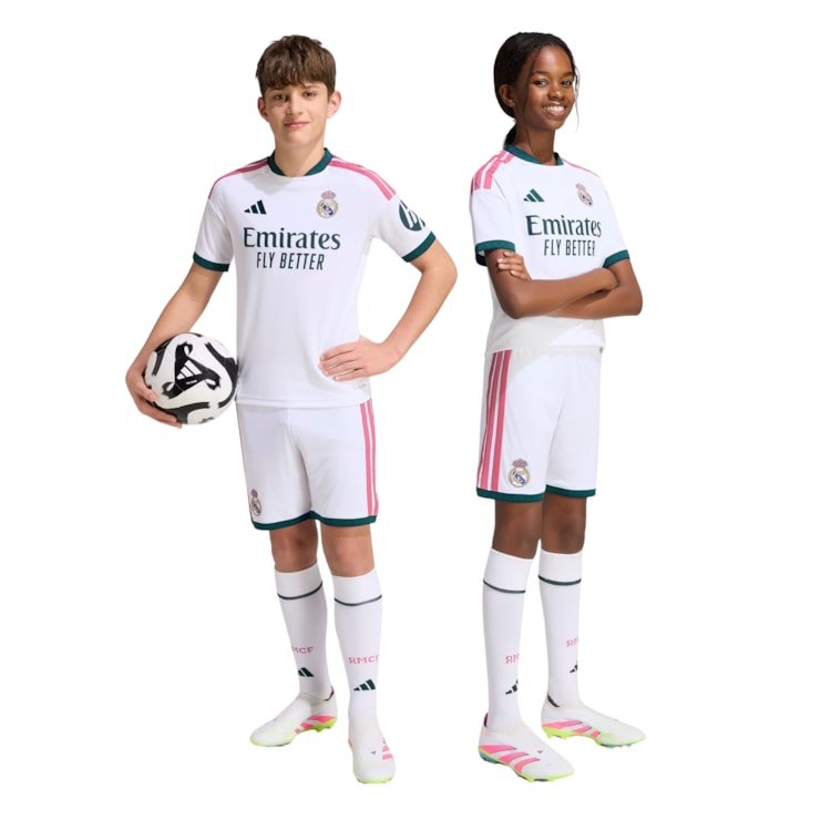 Calção Real Madrid I 26/27 Adidas Infantil - Branco