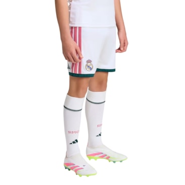 Calção Real Madrid I 26/27 Adidas Infantil - Branco