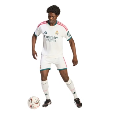 Calção Real Madrid I 26/27 Adidas Masculino - Branco
