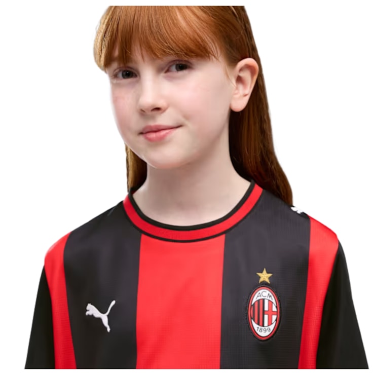 Camisa AC Milan I 26/27 Puma Infantil - Preta/Vermelha